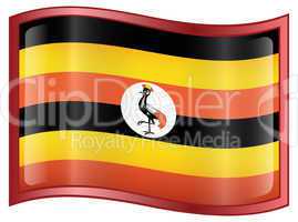 Uganda Flag icon, isolated on white background.