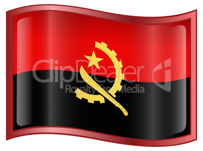 Angola Flag icon, isolated on white background.