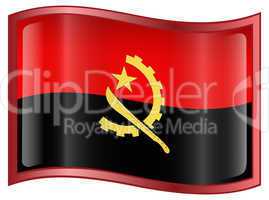 Angola Flag icon, isolated on white background.