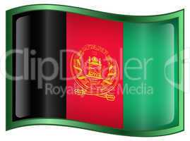 Afghanistan Flag icon, isolated on white background.