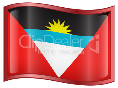 Antigua and Barbuda Flag icon, isolated on white background.