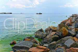 Bay with rocky shore