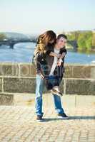 Young couple on the Charles Bridge