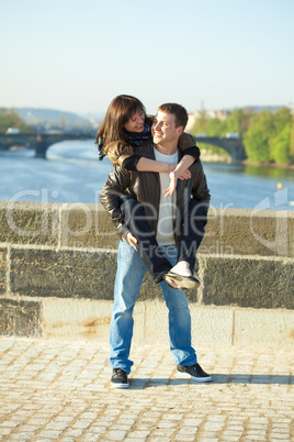 Young couple on the Charles Bridge