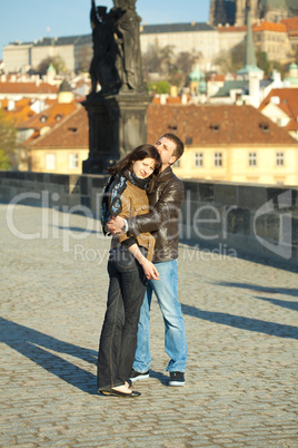 Young couple on the Charles Bridge