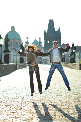 love couple in jump