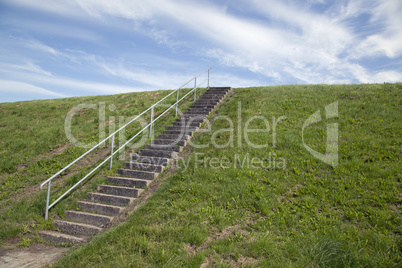 Treppe am Deich bei Greetsiel, Ostfriesland,Deutschland