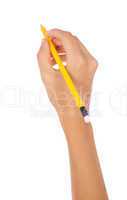 hand holding a pencil