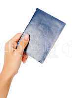 Hand holding passport