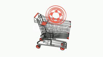 Shopping Cart and Tires.retail,buy,cart,shop,basket,sale,discount,supermarket,