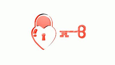 Rotation of 3D heart Locks.keys,switches,tips,methods,solutions,programs,wisdom,wise,mind,thinking,creativity,