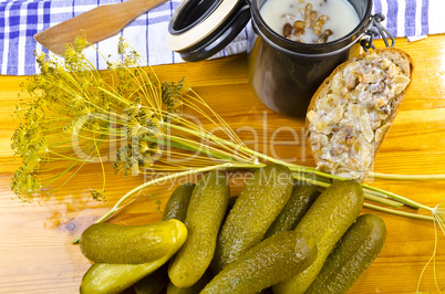 Polish garlic cucumbers