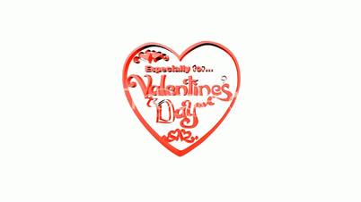Rotation of 3D Valentine's Day heart.love,red,symbol,heart,valentine,romance,illustration,holiday,