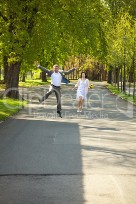 just  married running by the way