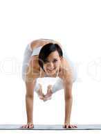 Beauty woman exercise arm balance yoga