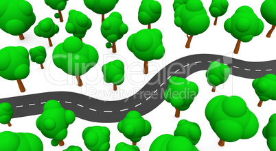 Die S-Kurve mit Bäumen 02