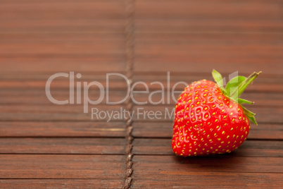 Strawberries on a bamboo mat