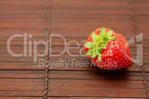 Strawberries on a bamboo mat