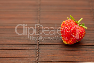 Strawberries on a bamboo mat