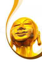 Einladungskarte mit Wellen - Golden Buddha