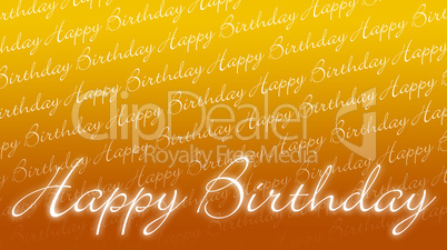 Geburtstagskarte - Happy Birthday Orange Gelb