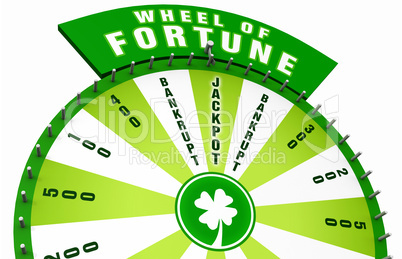 3D Wheel of Fortune - Green White 02