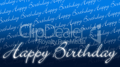 Geburtstagskarte - Happy Birthday blau weiß