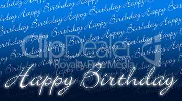 Geburtstagskarte - Happy Birthday blau weiß