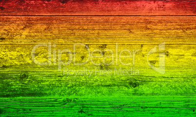 Holzbrett Hintergrund in Reggae-Farben