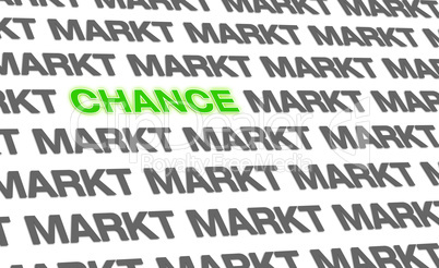 Business Text-Konzept - Die Chance auf dem Markt