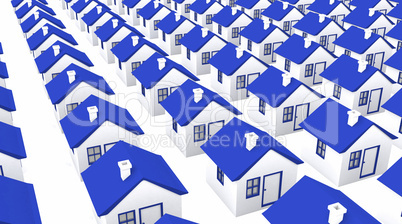 Häuser in Massenproduktion - blau weiß