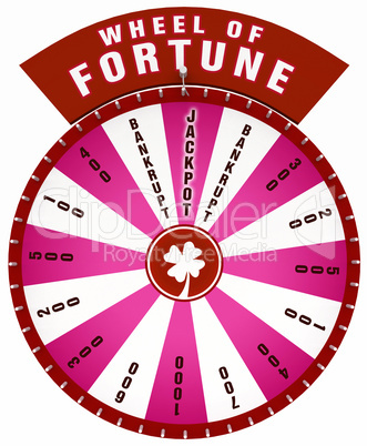 3D Wheel of Fortune - Isolated red