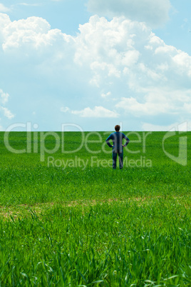 man in the field