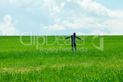 man in the field