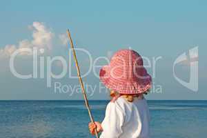 A little girl on the seashore