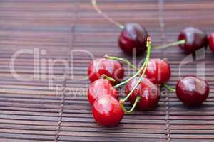 cherry on bamboo mat