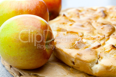 still life of apple pie and apple