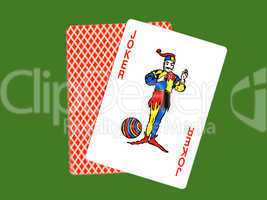 Joker and casino cards.