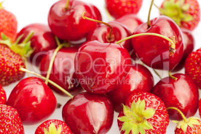 background of cherry and strawberry