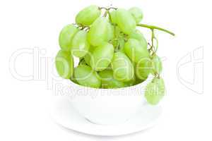grapes   in the cup is isolated on white
