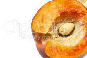ripe peaches isolated on white