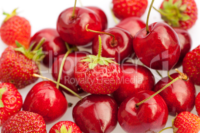 background of cherry and strawberry