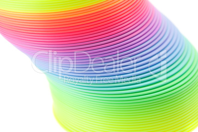 Colorful toy spring isolated on white