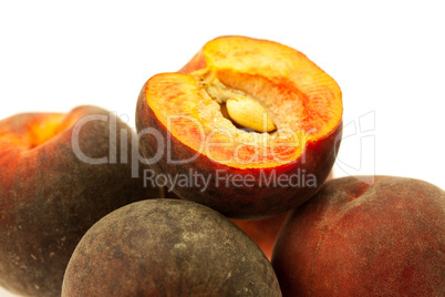 peaches  isolated on white