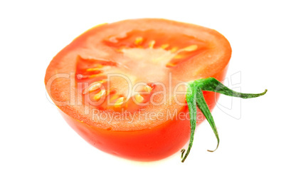 half of tomato isolated on white