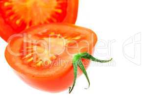 half of tomato isolated on white