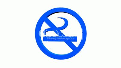 Rotation of 3D No Smoking.cigarette,forbidden,symbol,sign,stop,warning,hazard,health,icon,tobacco,addiction,