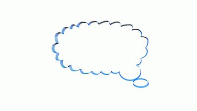 Rotation of 3D Cloud Dialog.bubble,illustration,design,communication,vector,graphic,modern,speech,Sketch,