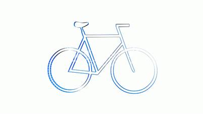 Rotation of 3D bicycle.Transportation,traffic,sports,fitness,Tour-de-France,wheel,sport,pedal,Grid,mesh,sketch,