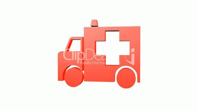 Rotation of 3D Ambulance.emergency,medical,help,rescue,urgent,vehicle,hospital,health,